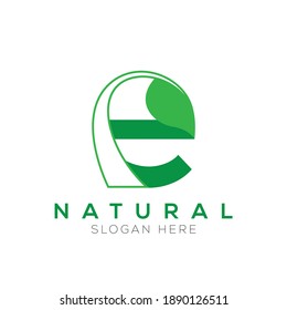 e Natural Green Logo Vector
