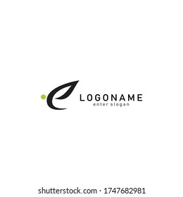 E Natural Logo Initial Letter Logo Design Template, for herbal brands, trademarks, etc. eps vector 10.