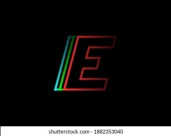 E number font fast, speed motion logo. Sport style futuristic oblique design for   delivery posters, industrial, racing identify and more