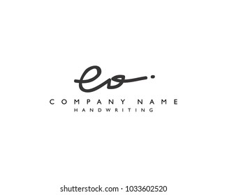 E O Initial handwriting logo