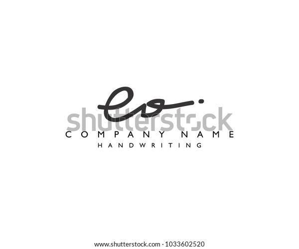 E O Initial Handwriting Logo Stock Vector Royalty Free