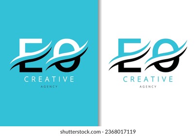 E O Letter Logo Design with Background and Creative company logo. Modern Lettering Fashion Design. Vector illustration