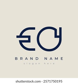 E and O logo design. EO abstract Letters Logo Monogram. This logo design is the process of creating a visual symbol that represents a brand, company, or individual.