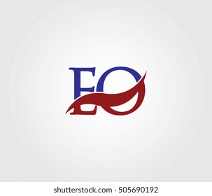 E and O Swoosh Initial Logo Vector