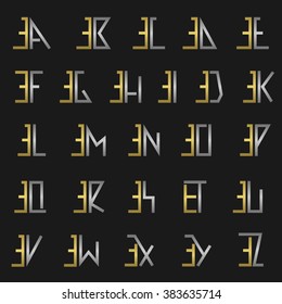 E and other alphabet letters monogram logo