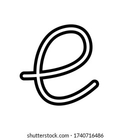 E Kontursymbol Symbol, Logo-Abbildung für mobiles Konzept und Webdesign.