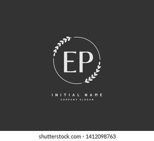 E P EP Beauty vector initial logo, handwriting logo of initial wedding, fashion, jewerly, heraldic, boutique, floral and botanical with creative template for any company or business.