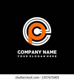 E P initial letter, modern logo design template vector 