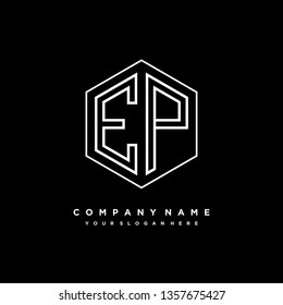 E P initial letter, modern logo design template vector 