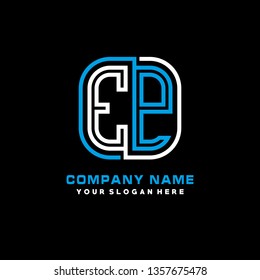 E P initial letter, modern logo design template vector 