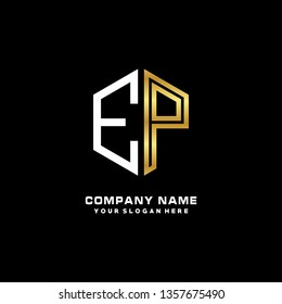 E P initial letter, modern logo design template vector 