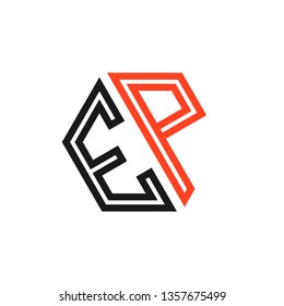 E P initial letter, modern logo design template vector 