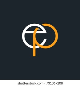 E P joint letter round design template