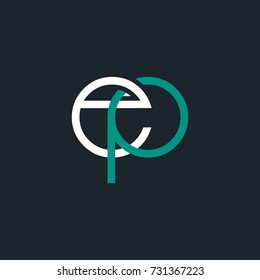 E P joint letter round design template