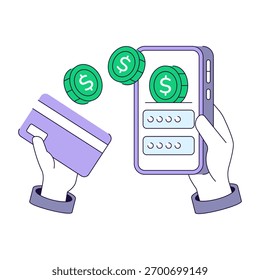 Ilustração de pagamento E em design de vetor na moda