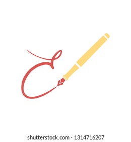 E - Pen icon, vector illustration. Flat style vector