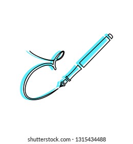 E - Pen icon, vector illustration. Linear fill style vector
