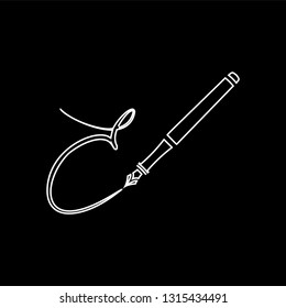 E - Pen icon, vector illustration. line style vector