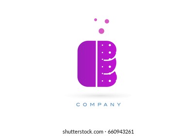 e pink dots dotted letter logo alphabet creative company vector icon design template