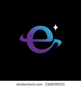 e planet space minimalist logo design