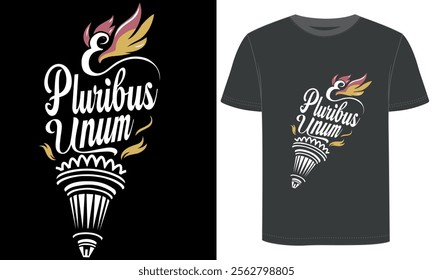 E Pluribus Unum, Presidents Day t Shirt Design.