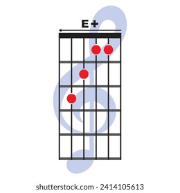 E plus  guitar chord icon. Basic guitar chord vector illustration symbol design