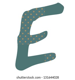 E polka dots  alphabets vector design,eps10