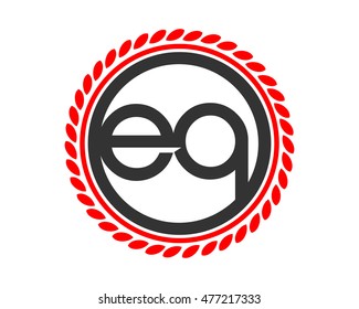 e and q circle initial letter typography typeface logotype alphabet font image vector icon