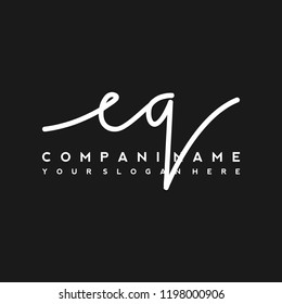 E Q Initial handwriting logo vector