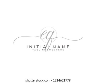 E Q Initial handwriting logo vector