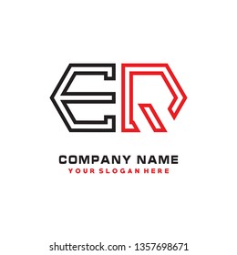 E Q initial letter, modern logo design template vector