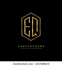 E Q initial letter, modern logo design template vector