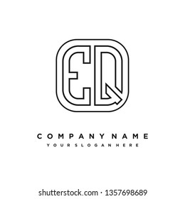E Q initial letter, modern logo design template vector