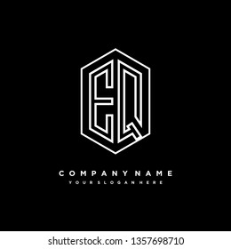 E Q initial letter, modern logo design template vector