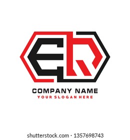 E Q initial letter, modern logo design template vector