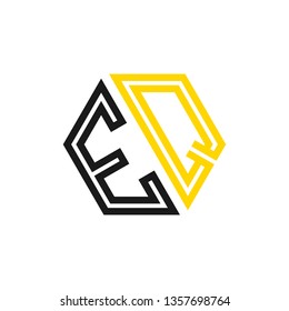 E Q initial letter, modern logo design template vector