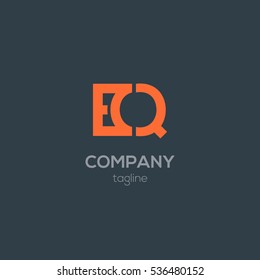E & Q  Letter logo design vector element
