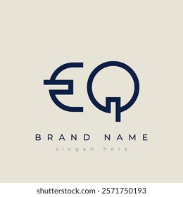 E and Q logo design. EQ abstract Letters Logo Monogram. This logo design is the process of creating a visual symbol that represents a brand, company, or individual.