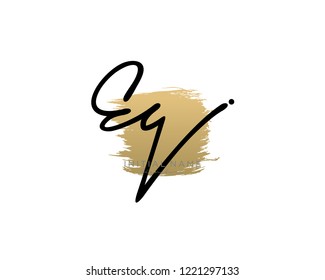 E Q Signature initial logo template vector