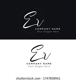 E R ER Initial letter handwriting and signature logo.	