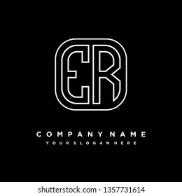 E R initial letter, modern logo design template vector 