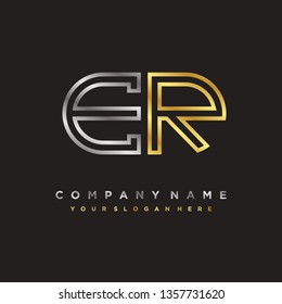 E R initial letter, modern logo design template vector 