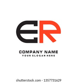 E R initial letter, modern logo design template vector 