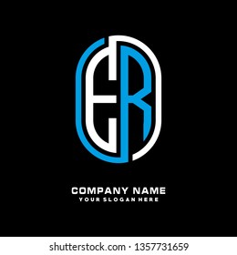 E R initial letter, modern logo design template vector 