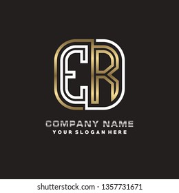 E R initial letter, modern logo design template vector 