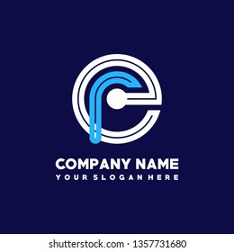 E R initial letter, modern logo design template vector 