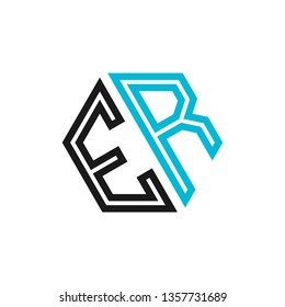 E R initial letter, modern logo design template vector 