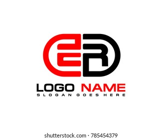 E R initial logo template vexctor