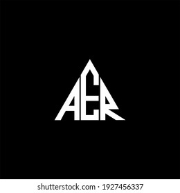 A E R letter logo abstract design on black color background. aer alphabet