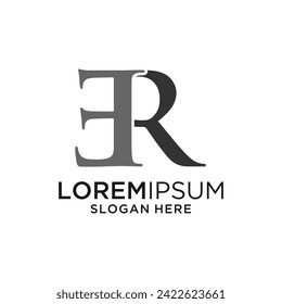 e r letter logo design graphic template